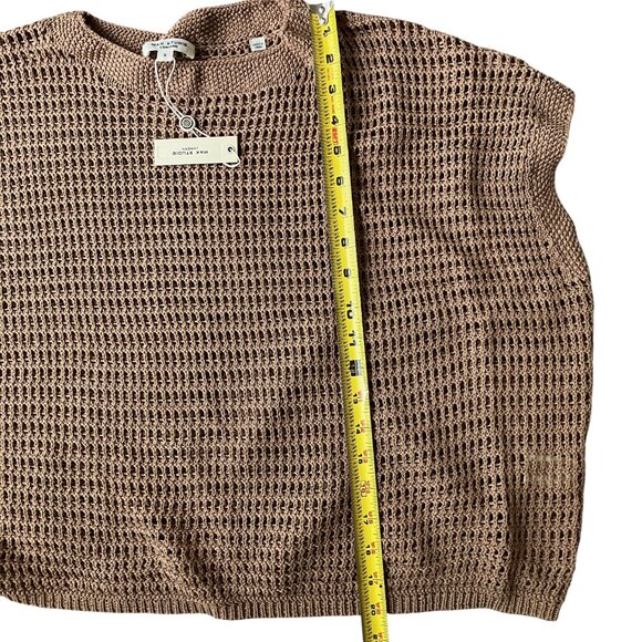Max Studio London Relaxed open Knit short sleeve Sweater Women’s Size S NWT - Picture 7 of 8